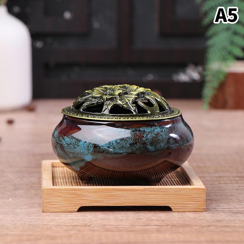 Ceramic Ice Cracking Incense Burner Coil Cone Stick Incense Burner Holder Home Ornaments Japanese Incense Burners Zen Decor