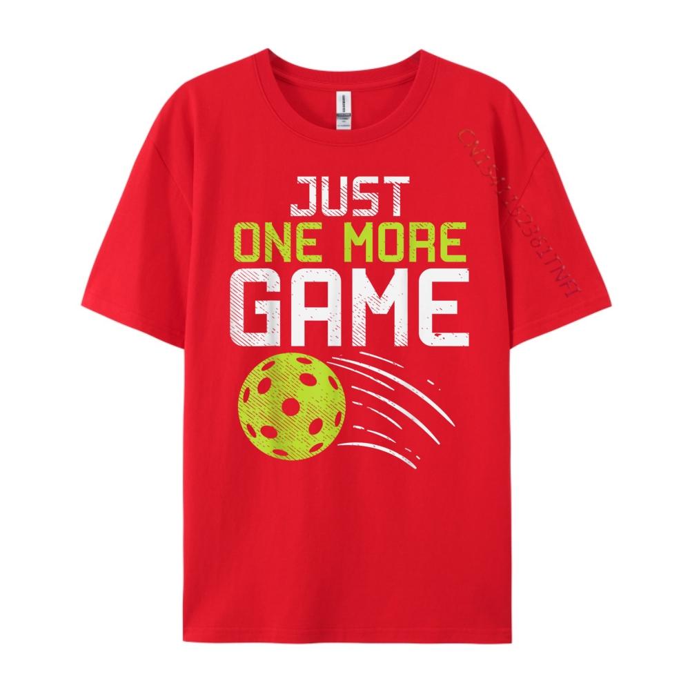 Just One More Game Pickleball Funny Pickle Ball Player Graphic Shirts Vintage Short Sleeve England Style S