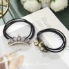 Korean Fashion Elegant Rhinestone Crown Scrunchies Women Girls Elastic Hair Rubber Band Accessories Tie Hair Ring Rope Headdress