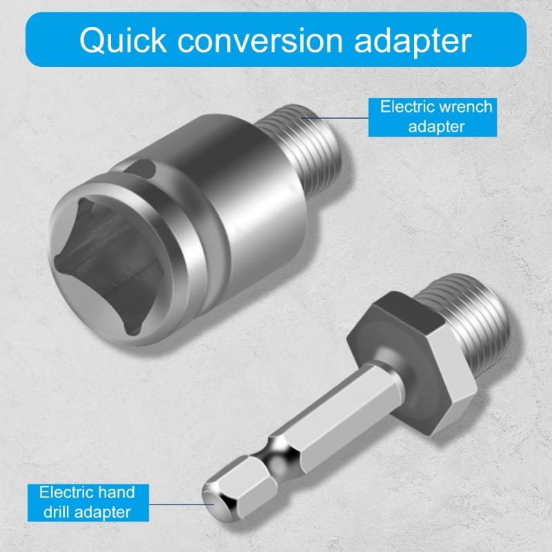 Electric Drill Wrench to Electric Hammer Convert Adapter Improve Efficiency Convenience Drill Chucks Conversion Head Set