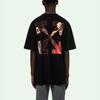 Off-White Caravaggio Short-Sleeve Over Tee Black/Red Men Tops OMAA038R21JER0031025