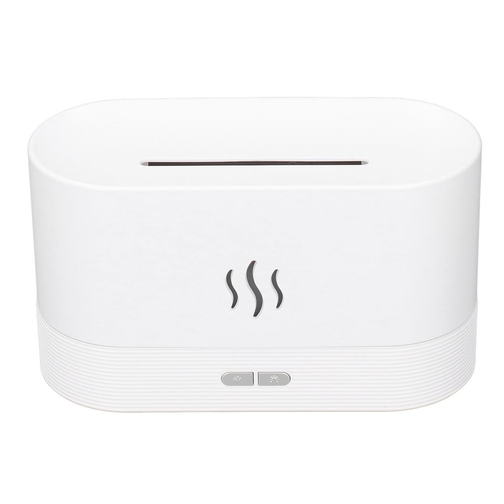 Desk Humidifier 180ml Fire Simulation Auto Off Soft LED Light Dimmable Silent USB Humidifier for Home Office CarWhite