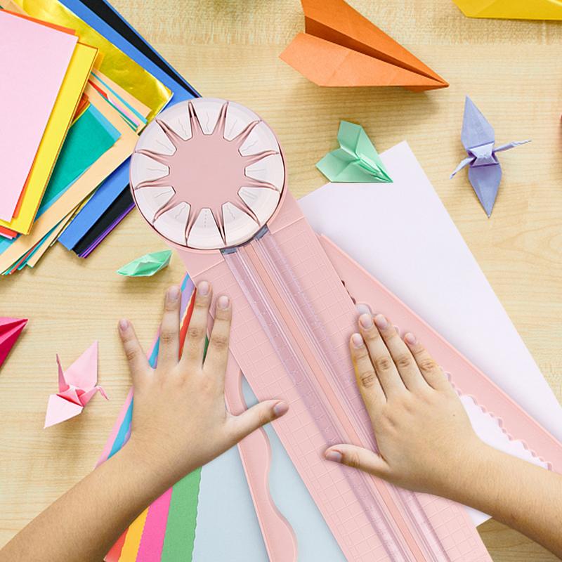 12 In 1 Paper Cutter 360 Degree Rotary Hand-Cutting Paper Trimmer Multi-Functional Handheld Craft Paper Cutting Tool