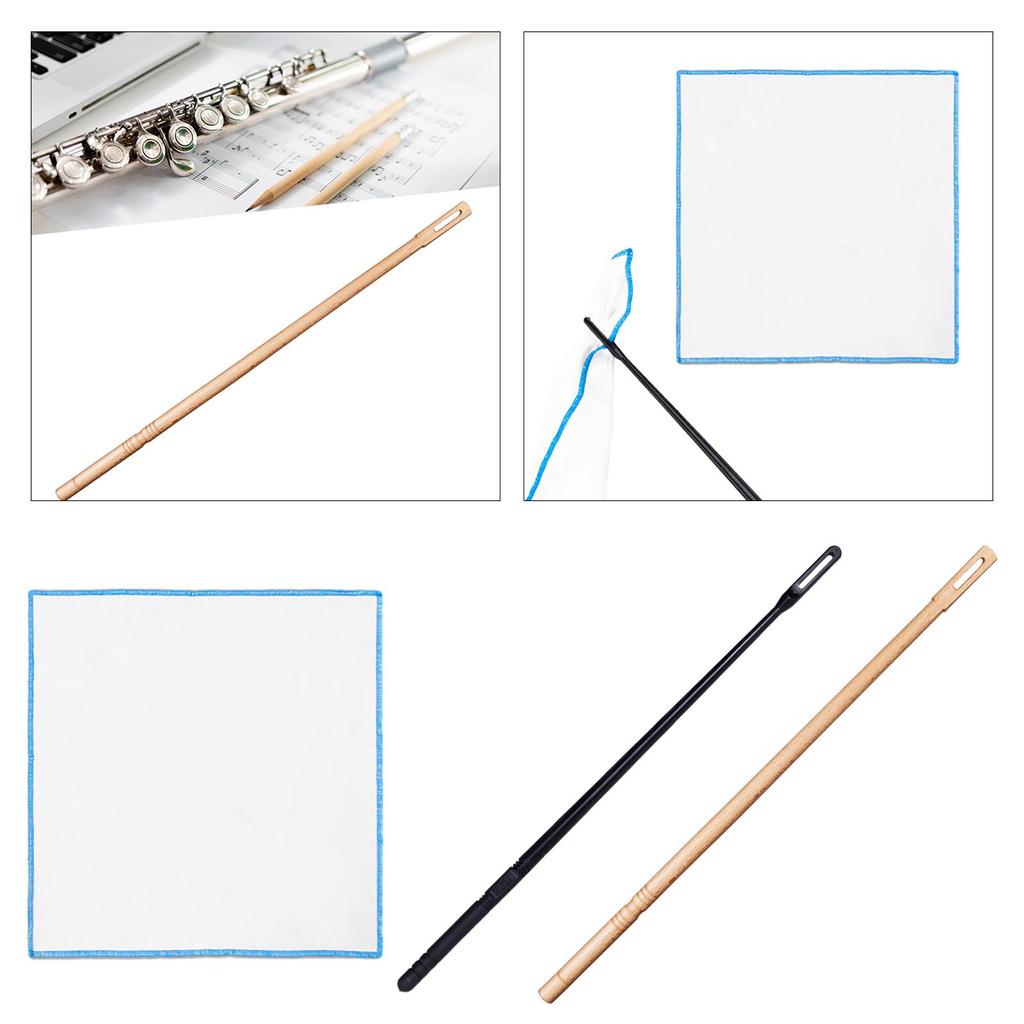 Flute Cleaning Stick Multifunctional Wind Instrument Tool Flute Cleaning Cloth Flute Cleaner for Sax Clarinet Maintenance