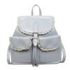 Schoolbag1011 spring and summer backpack women's new solid color commuter backpack retro casual mini schoolbag