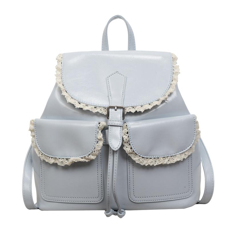 Schoolbag1011 spring and summer backpack women's new solid color commuter backpack retro casual mini schoolbag