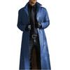 Herren Trenchcoat aus Kunstleder Langarm Herbst Windbreaker Mantel Schlank Leder Langer Ledermantel Herrenmantel Oberbekleidung