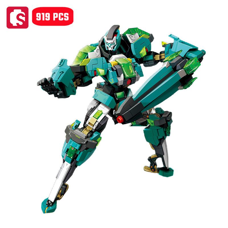 Non-Toxic Sembo Chiese-Style Mecha Assemblage Building Blocks Robot Model Bricks Collectible Ornaments Kids Toys For Children Diy Holiday Gift