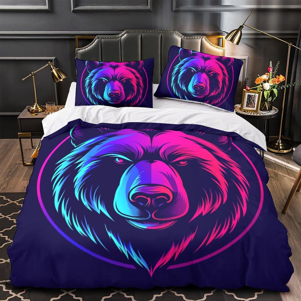 3D-Bettwäscheset mit Tiermotiv, leicht und weich, für Einzelbett, Doppelbett, Bettbezug, Kissenbezug, 2/3-teilig, für Herren und Teenager, Bezug in voller Größe, Geburtstagsgeschenk