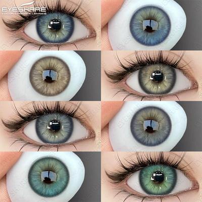 1 Paar farbige Kontaktlinsen für die Augen Blaues Auge Natürliches Grün Grau Y2k Linse Jährliche bunte Augenlinsen