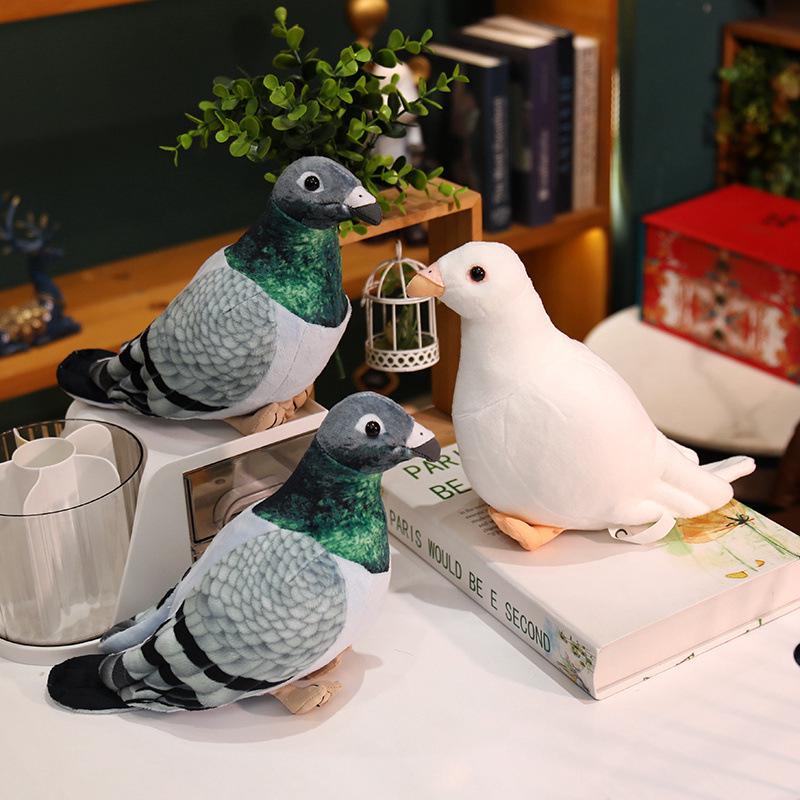 White Dove Carrier Pigeon Plush Toy - Cartoon Bird Ornament for Children's Birthday Gift