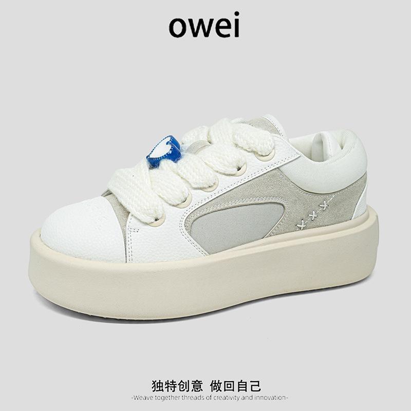 2025 new niche platform shoes men and women versatile Guochao love couple platform heightening muffin shoes