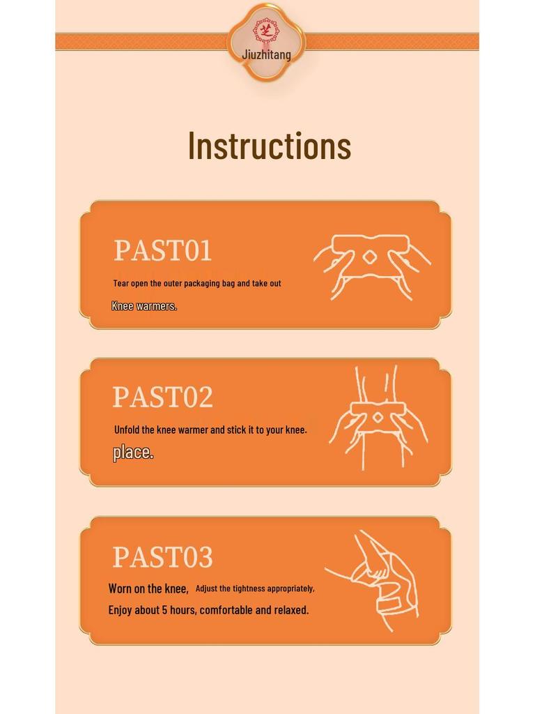 Jiuzhitang Motherwort Heated Knee Pads - Warm Steam Moxibustion Knee Patches for Cold Protection