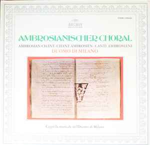 

LP Record CAPPELLA MUSICALE DEL DUOMO DI MILA - Ambrosianischer Choral 2533284 Archiv Produkti Germany Classical Used