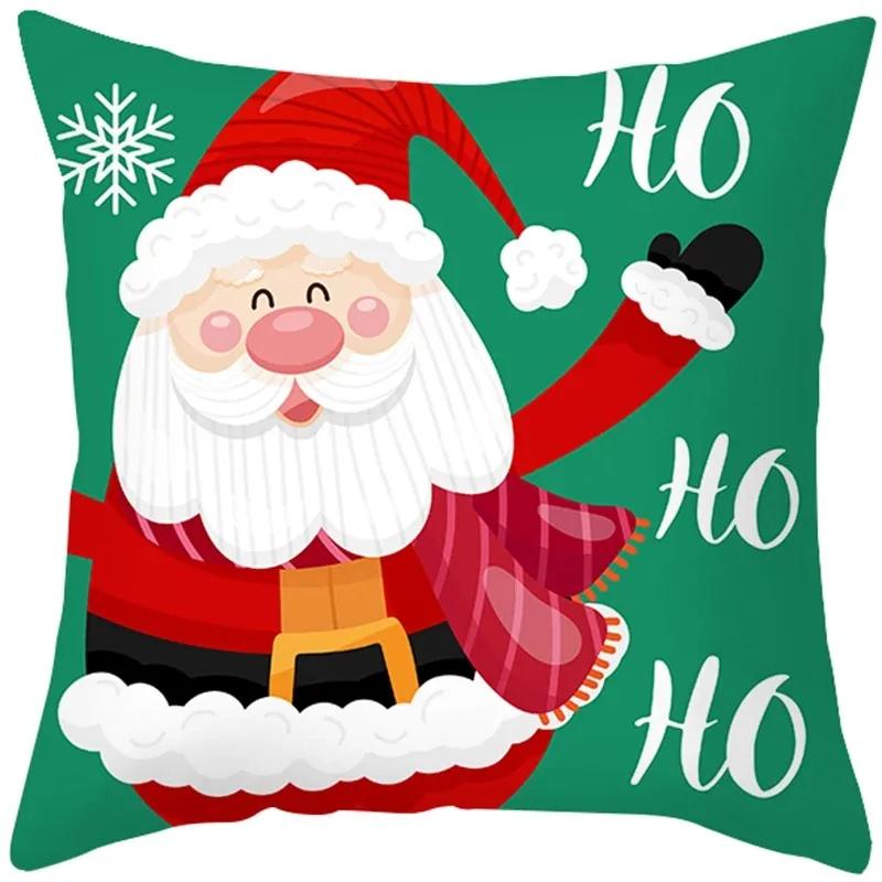 Christmas Cartoon Patterns Throw Pillow Cover With Short Plush Print For Living Room Sofa Decoration Cushion Cover Pillow Covers