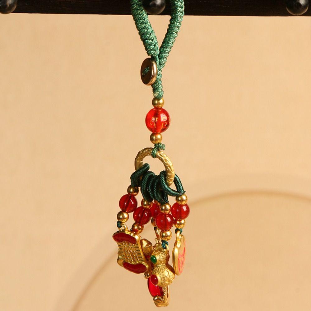 Gourd Plutus Lucky Keychain Small Pendant Key Chain Strap Unique Car Keys Charms  Phone Pendent