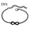 Punk Infinite Infinity Sign Metallkettenarmband mit verstellbarem Karabinerverschluss