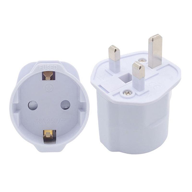 EU European to UK Power Adapter 2 Pin to UK 3 Pin Plug 13A Fused for Portable and Reliable Power Connection in Hotels A2
