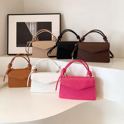 Bolsa de Mão Tendência Cor Sólida Simples para Verão Nova Casual Temperamento Uma Alça Transversal Pequena Quadrada Bolsa Feminina
