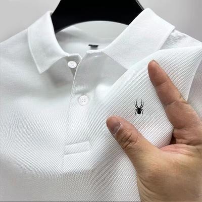 Polo da uomo a maniche corte in cotone con copri-taglio tinta unita multicolore casual nuova moda estiva top da lavoro