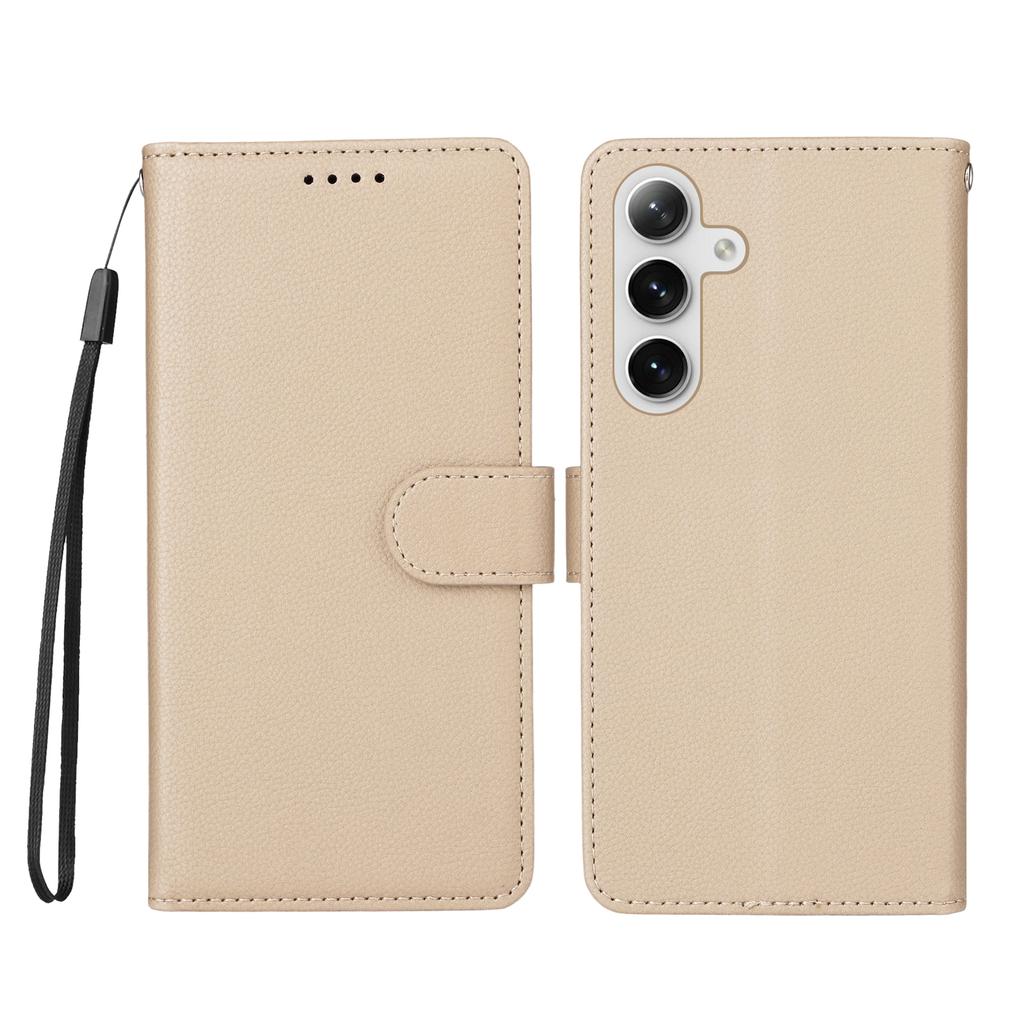 For Samsung Galaxy S24/Galaxy S25 Case RFID Blocking 3 Card Slots PU Leather Phone Cover with Wrist Strap