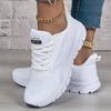 Unisex White Sports Shoes, Mesh Breathable Lightweight Running Shoes, Soft Soled Casual Walking Shoes