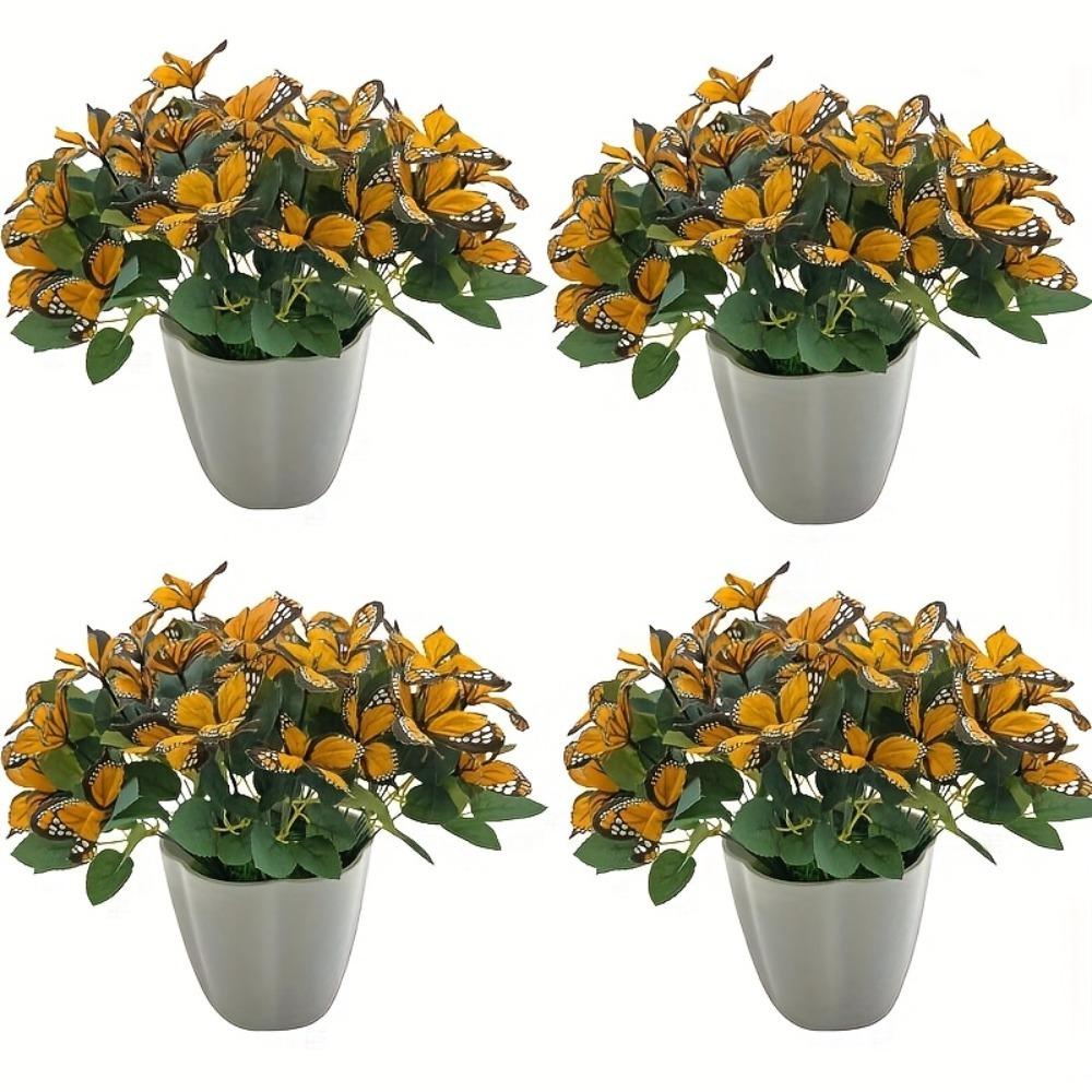 Vibrant Artificial Butterfly Flower Arrangements - Multi-Color Plastic Blooms for Indoor/Outdoor, Window Box, Pot & Party Decor