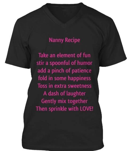 The Nanny Recipe Tee T shirt Made in the USA Size S to 5XL S