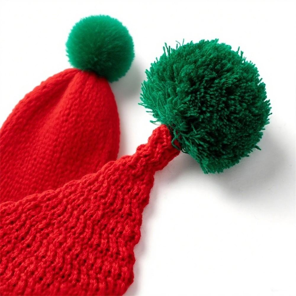 Striped Pattern Christmas Hat Knitted Knitted Hat Christmas Holiday Gift Elf Santa Cap  New Year