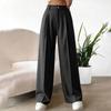 High Waist Wide Leg Dress Pants for Women Business Casual Trousers with Button Closure and Belt Loops Suitable for Office and Daily Wear