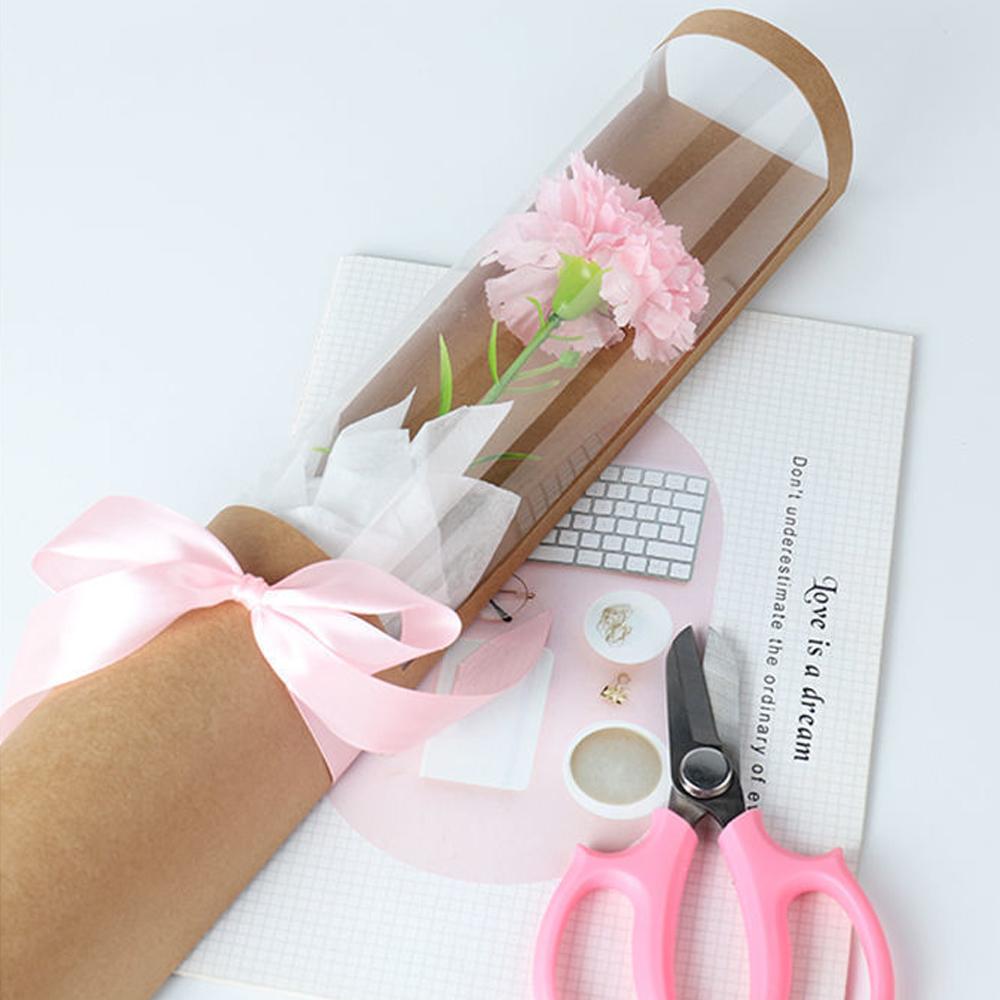 Blumenverpackungsschachtel Einzelne Rose Nelkenstrauß Floristen-Verpackungsschachteln Transparente Geschenktüte Muttertagsdekoration