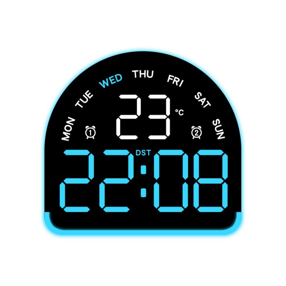 Wall-mounted Electronic Wall Clock Multi-functional Temperature Display Table Clock Date 12/24H Digital LED Clocks for Bedroom