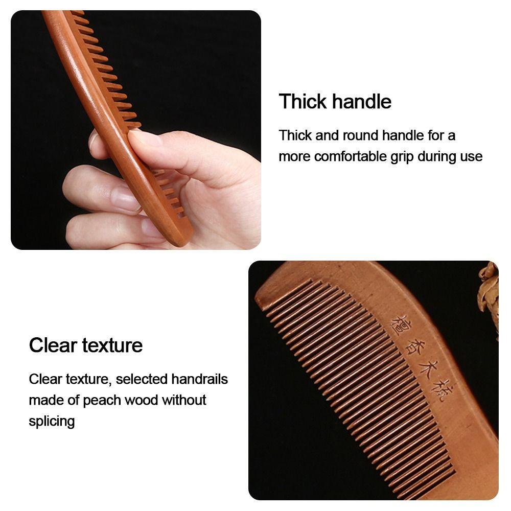 2PCS Anti-static Hair Comb Head Massage Sandalwood Comb  Hair Care Tool Beauty Accessories