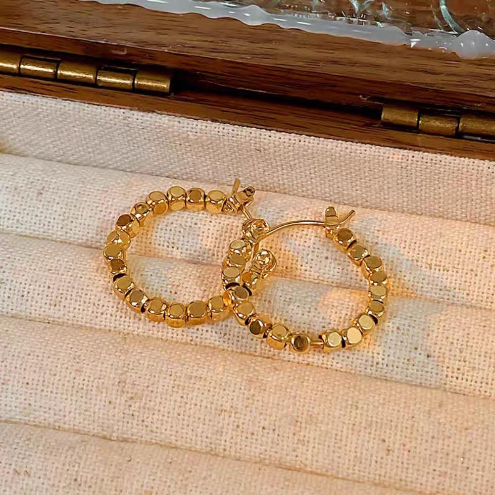 Golden Circle Earrings for Women 2025 New Ear Buckles, Light Luxury, High-end Sensory Ring Earrings, No Need To Pick Earrings When Sleeping