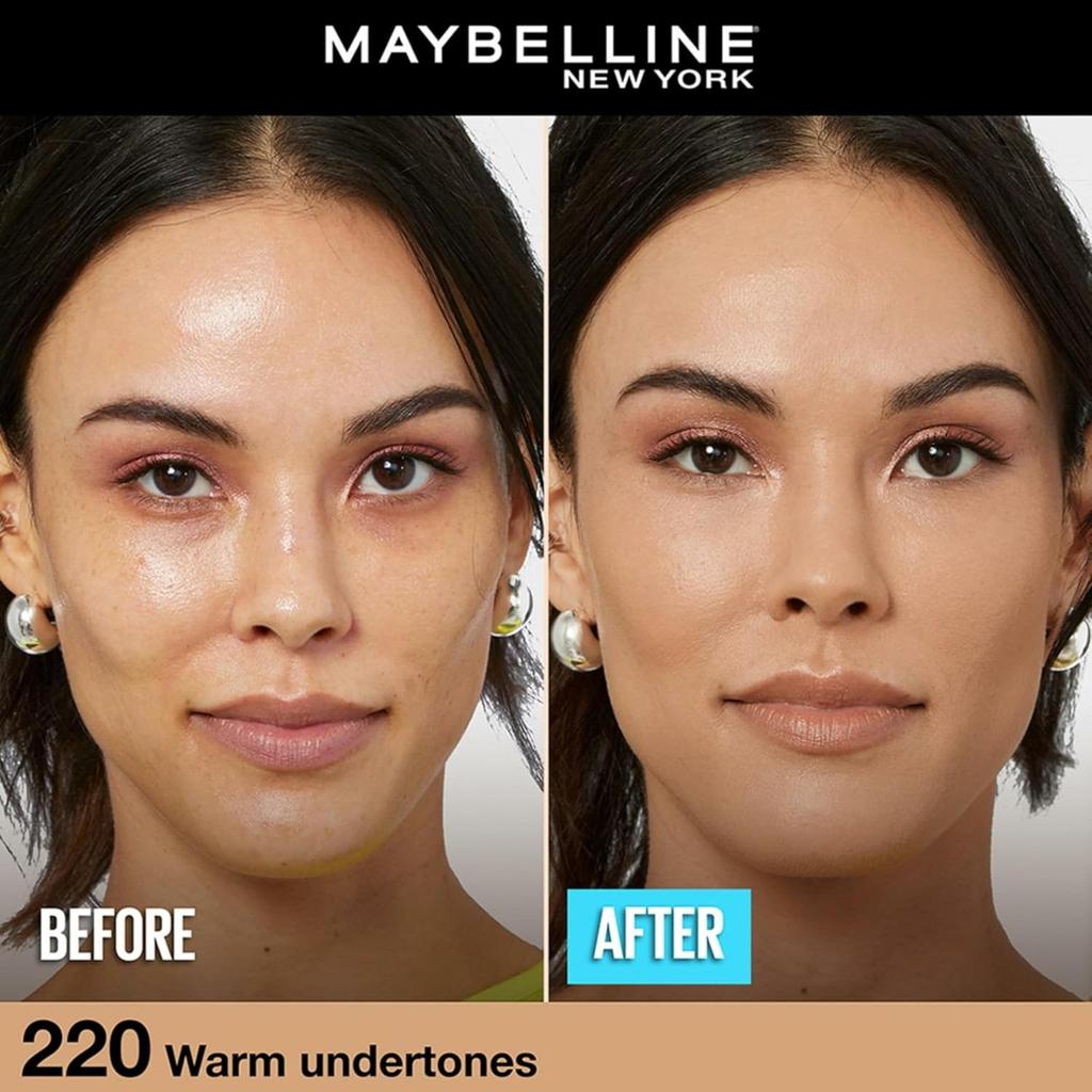 Maybelline New York Fit Me Matte Poreless Liquid Foundation 220 SPF 22 Natural Beige 30ml Oil Control Medium Coverage Lightweight Makeup