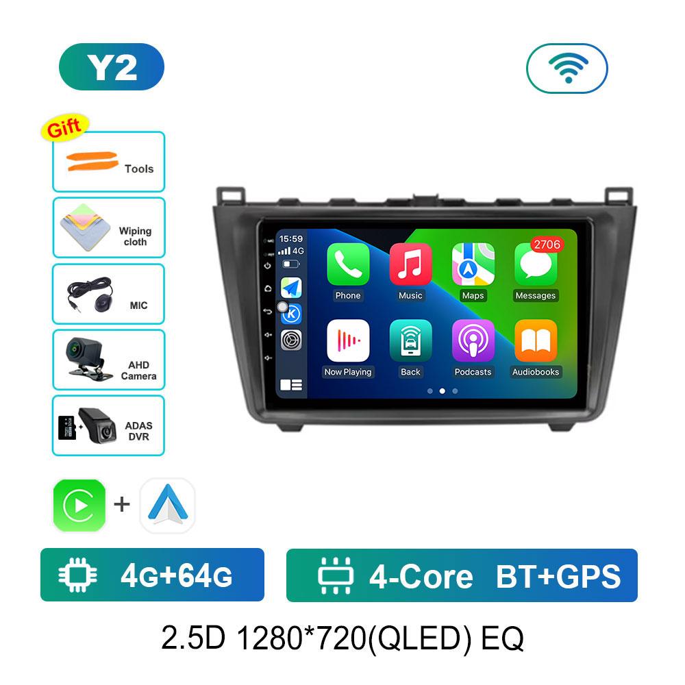 Touch Screen GPS Navigation for Mazda 6 II GH 2007 - 2012 Android 14 Car Video Multimedia Player WiFi BT DSP Stereo Auto Tools