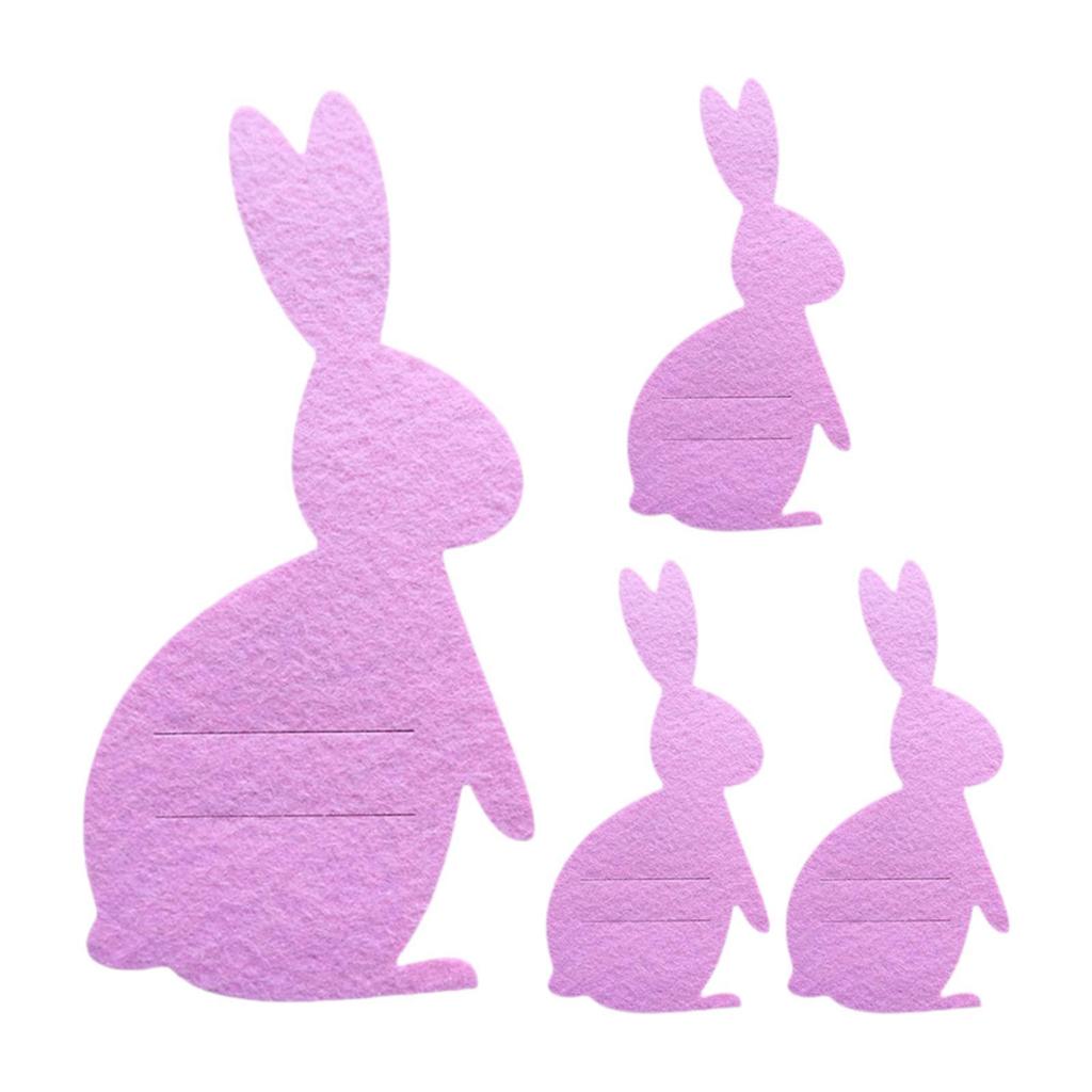 4Pcs Easter Bunny Felt Cutlery Holders Pouch Bags Banquet Wedding Birthday Party
