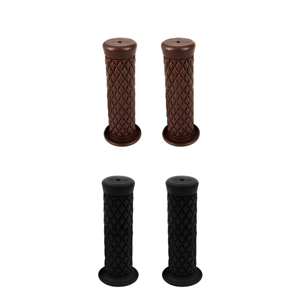 2 Pair Motorcycle Retro Handle Bar Handlebar Grips Dark