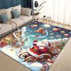 Cartoon Santa Claus Merry Christmas Snowman New Year Gift Carpet Rug for Living Room Bedroom Home Sofa Decoration,Non-slip Mat