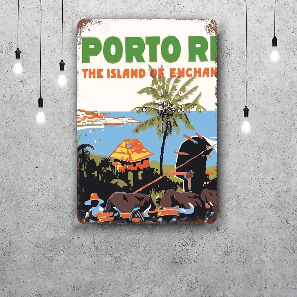 puerto rico Decor Poster Vintage Tin Sign Metal Sign Decorative Plaque for Pub Bar Man Cave Club Wall Decoration