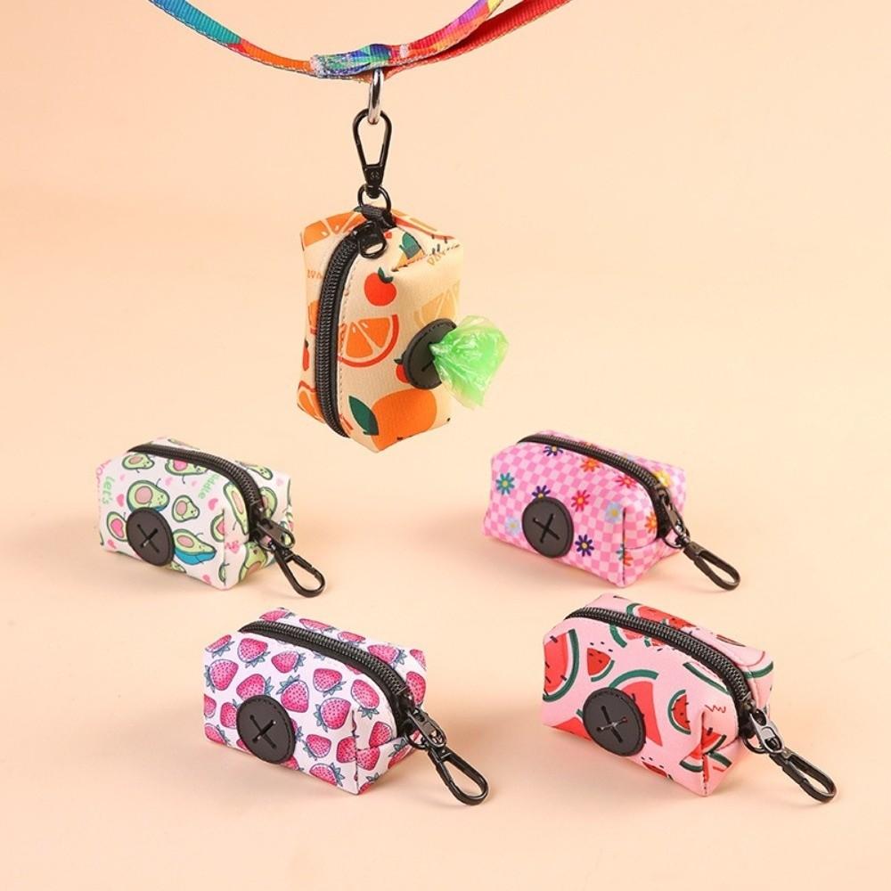 Cute Fruit Pattern Poo Bag Dispenser Waterproof Gabage Bag Organizer Waste Bag Holder Pet Supplies