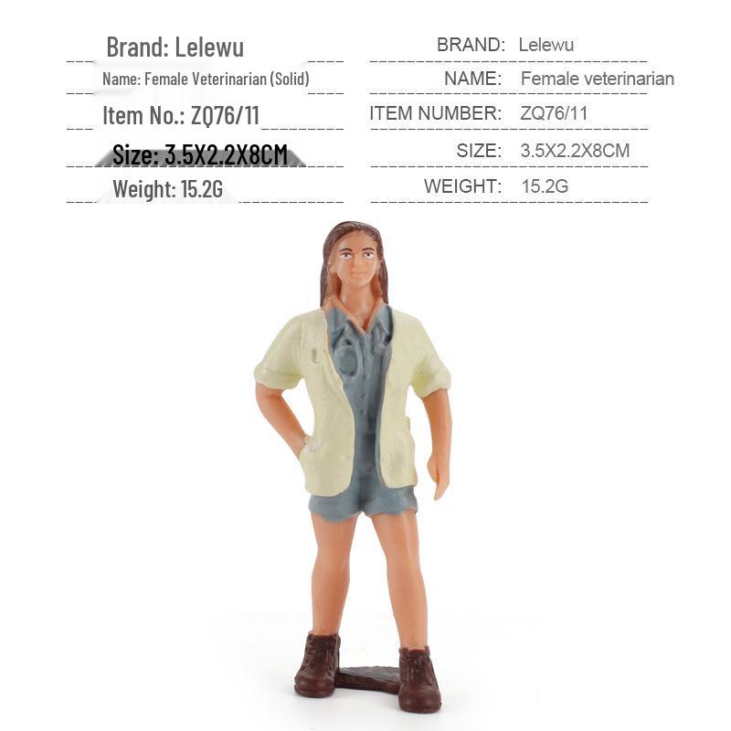 Cross-Border Farm Scene Worker Doll: Female Farmer with Shovel Ornament for Model Landscaping