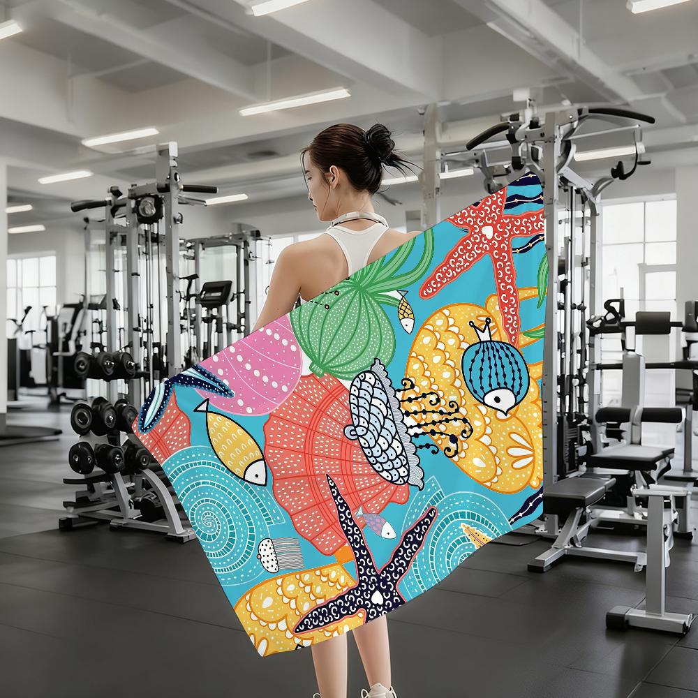 Ocean Design with Palm Leaves & Flowers Towel Quick Drying Beach Towels Are Suitable For Swimming Pools Camping Yoga And The Gym