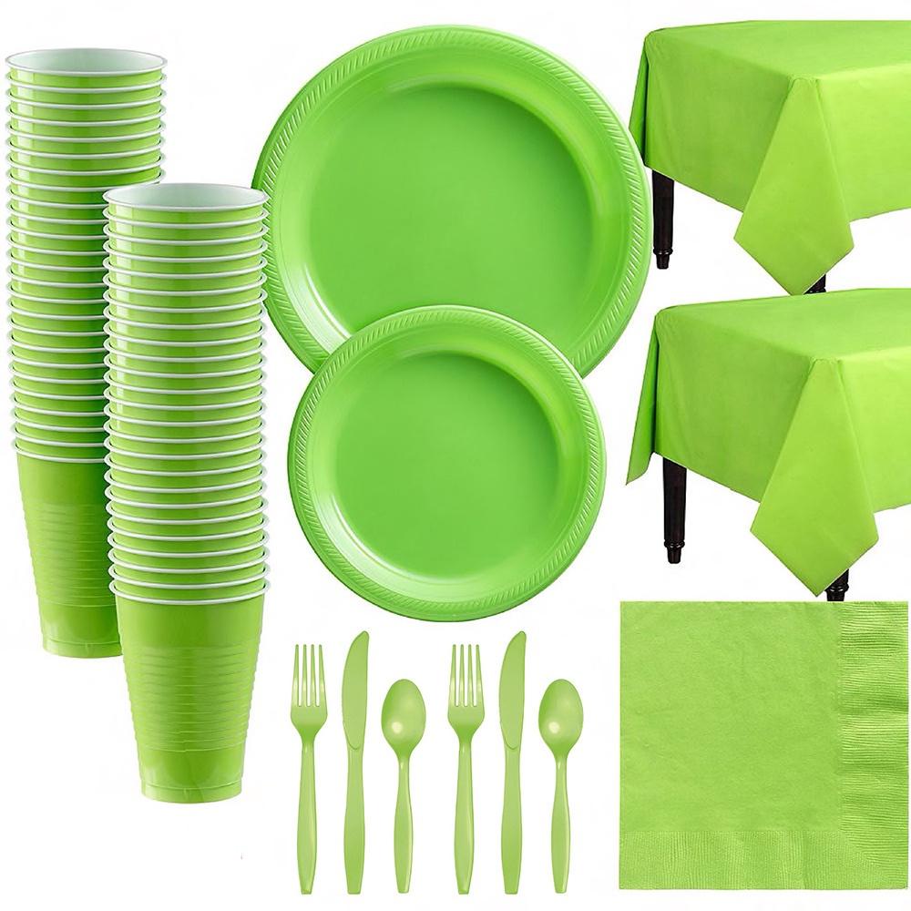 Monochrome Party Set Disposable Plastic Plate Cup Napkin Tableware Birthday Party Christmas Wedding Party