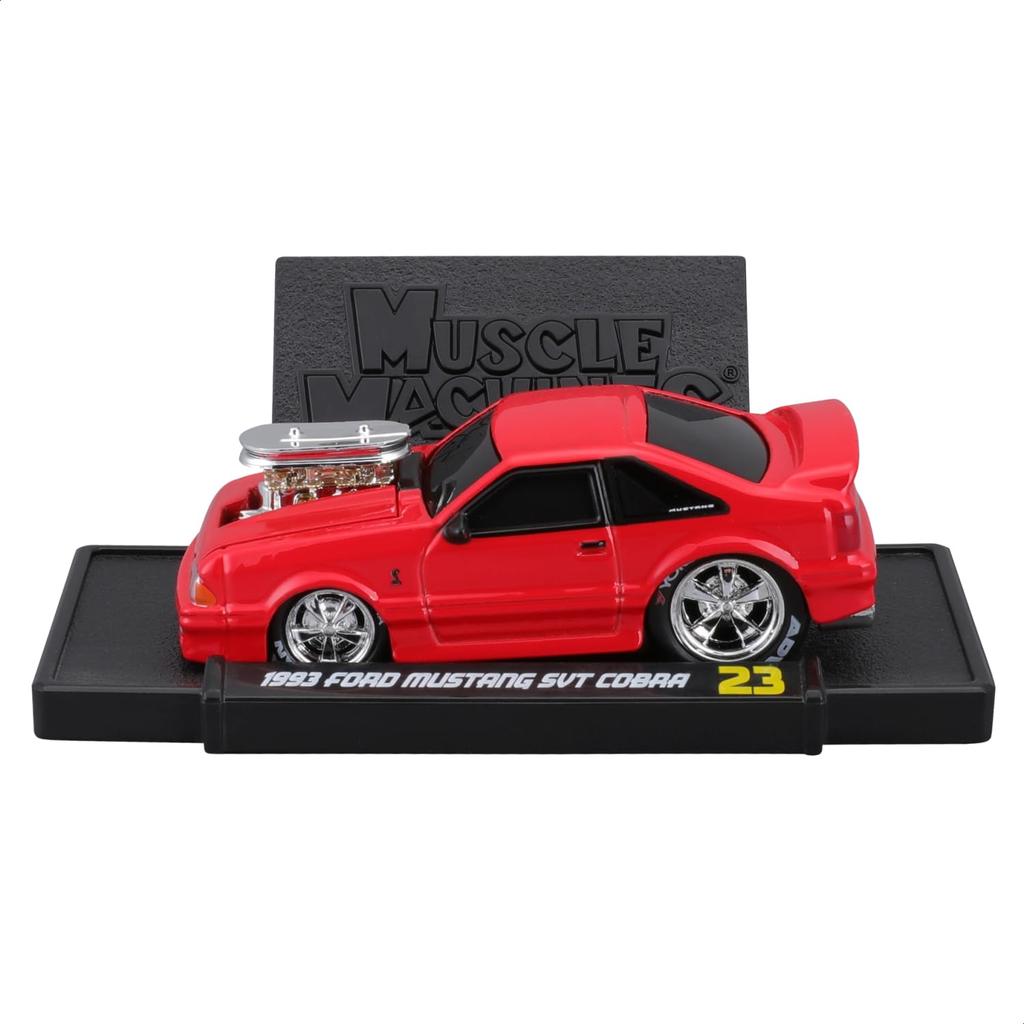 Maisto Scale Muscle Machines Series Diecast Model Car Ford Mustang SVT Cobra Red 1/64 3-5 / (1993 - 15563)