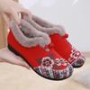 Warm Ethnic Style Embroidered Cotton Shoes – Soft-Soled Fur-Lined Comfort for Middle-Aged & Elderly