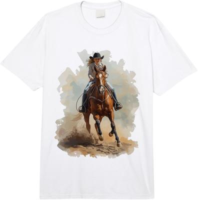 Kůň Westernové Jezdecké Závody Reining Barrel Ženy Dívky Comfort Colors Dospělý Těžká váha unisex Ležérní Volné Módní Tričko