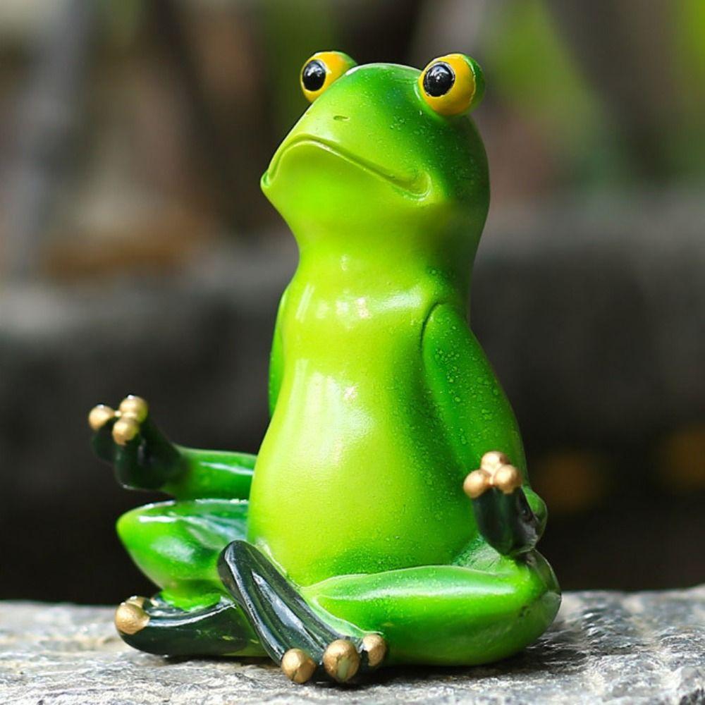 Roztomilá žába na jógu Soška Kreativní Miniatury Figurka Zahradní Dekorace Zvířecí Socha Domov