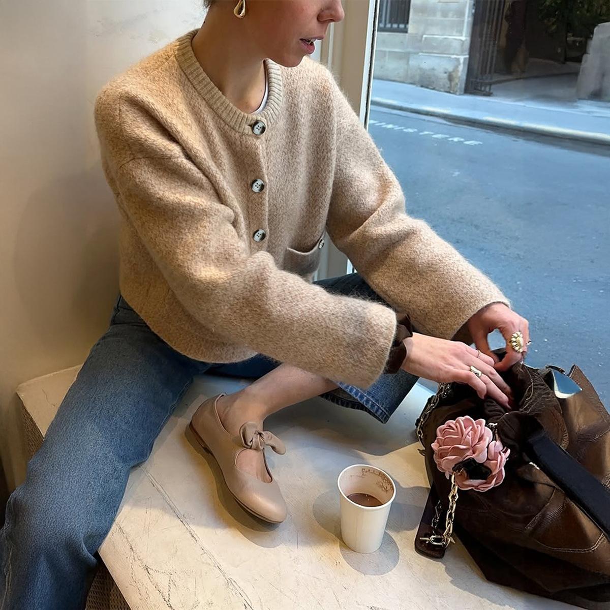 

Casual Holiday Woolen Button-down Shirt and Sweater for Women 2025 Autumn and Winter S