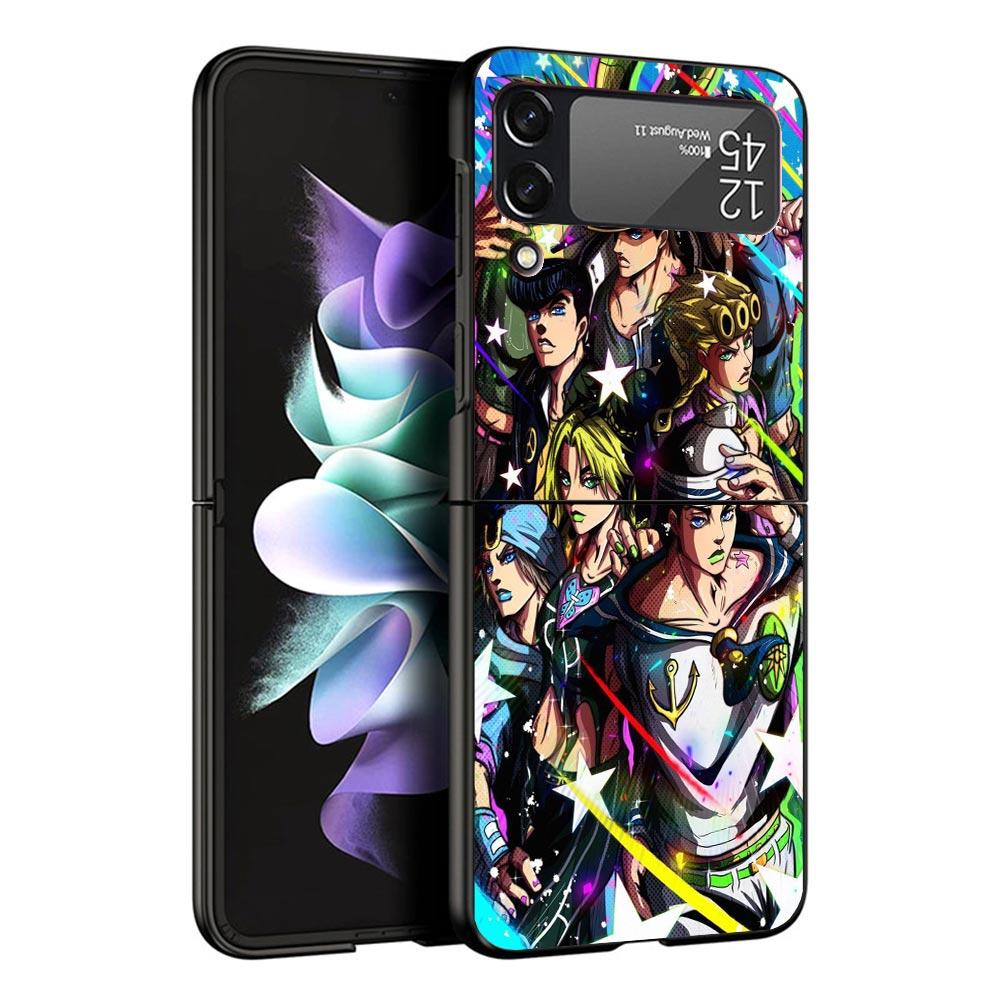 JoJo's Bizarre Adventure Hot Anime Black Phone Case For Samsung ZFlip7 ZFlip6 ZFlip5 ZFlip4 ZFlip3 5G Hard Protective Galaxy Z F